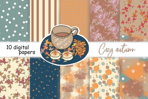 Cozy Autumn PATTERN Fall Spice Party Autumn Fashion - JPEG Digital Pattern GlamArtZhanna 