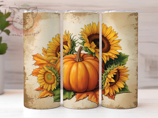 Cozy Autumn Pumpkin Spice Tumbler, Autumn Cup Wrap, 20Oz Sublimation, Cozy Harvest Drinkware, Rustic Fall Tumbler, Seasonal Coffee Cup Design, Pumpkin Spice Wrap Sublimation Lara' s Designs 