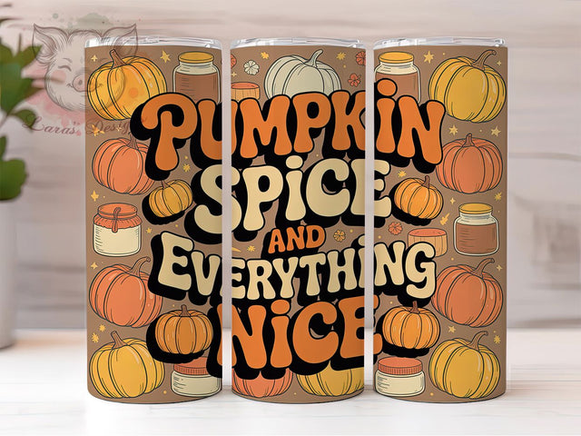 Cozy Autumn Pumpkin Spice Tumbler, Cozy Vibes, 20Oz Tumbler, Sublimation Design, Autumn Aesthetic, Seasonal Favorite Sublimation Lara' s Designs 