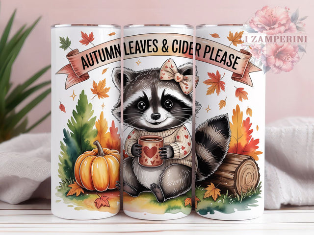 Cozy Autumn Raccoon Forest Tumbler Wrap, Fall Tumbler Png, 20oz Skinny Tumbler, Woodland Animal Tumbler, Sublimation Download, Autumn Cider Tumbler, Cozy Forest Tumbler Sublimation Li Zamperini 