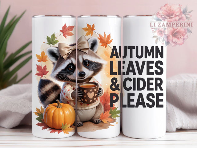Cozy Autumn Raccoon Forest Tumbler Wrap, Fall Tumbler Png, 20oz Skinny Tumbler, Woodland Animal Tumbler, Sublimation Download, Autumn Cider Tumbler, Cozy Forest Tumbler Sublimation Li Zamperini 