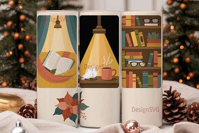 Cozy Autumn Reading 20oz Tumbler Wrap Sublimation DesignSVG 