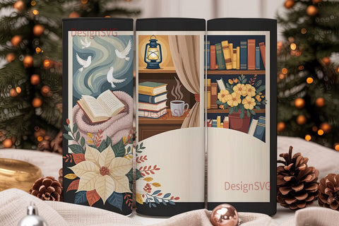 Cozy Autumn Reading 20oz Tumbler Wrap Sublimation DesignSVG 