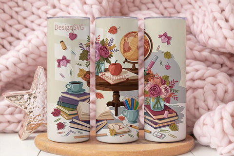Cozy Autumn School Days 20oz Tumbler Sublimation DesignSVG 