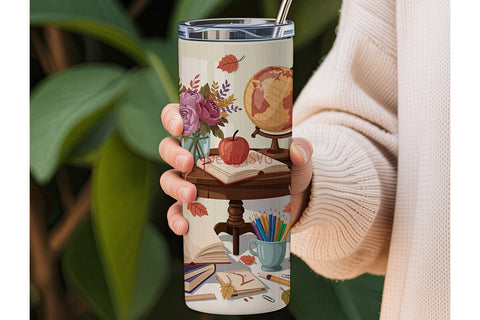 Cozy Autumn School Days 20oz Tumbler Sublimation DesignSVG 
