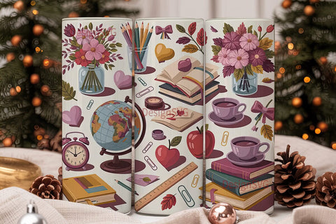 Cozy Autumn School Days 20oz Tumbler Sublimation DesignSVG 