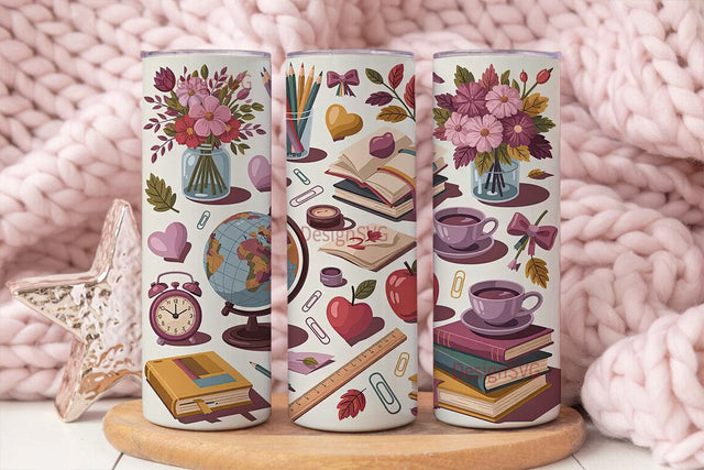 Cozy Autumn School Days 20oz Tumbler Sublimation DesignSVG 