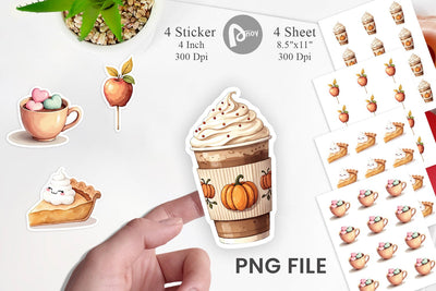 Cozy Autumn Treats Sticker Sublimation artnoy 