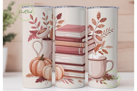 Cozy Autumn Tumbler Design Sublimation PixelChick 
