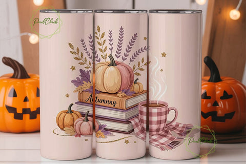 Cozy Autumn Tumbler Design Sublimation PixelChick 
