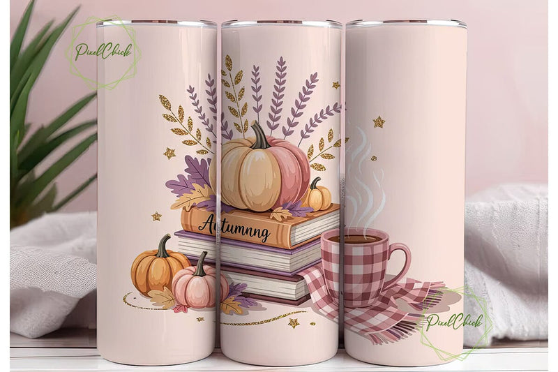 Cozy Autumn Tumbler Design Sublimation PixelChick 