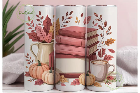 Cozy Autumn Tumbler Design Sublimation PixelChick 