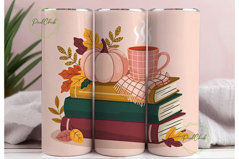 Cozy Autumn Tumbler Design Sublimation PixelChick 