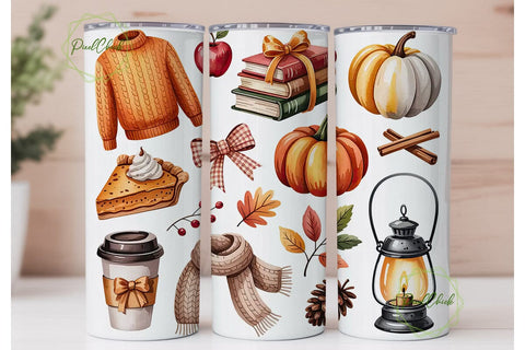 Cozy Autumn Tumbler Wrap Sublimation PixelChick 
