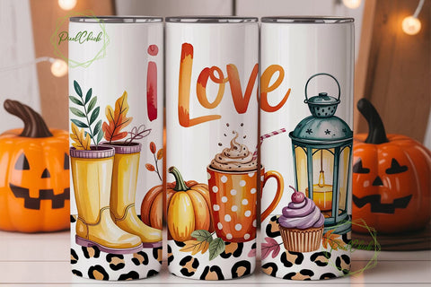 Cozy Autumn Tumbler Wrap Sublimation PixelChick 