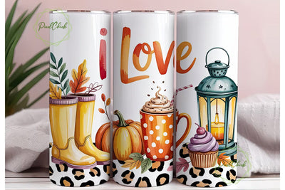 Cozy Autumn Tumbler Wrap Sublimation PixelChick 