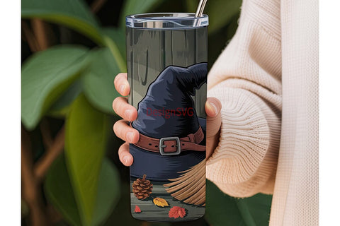 Cozy Autumn Witch 20oz Tumbler Wrap Sublimation DesignSVG 