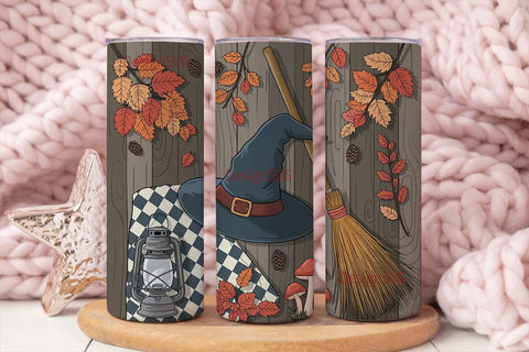 Cozy Autumn Witch 20oz Tumbler Wrap Sublimation DesignSVG 