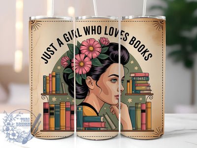 Cozy Book Lover Reading Tumbler, Girl Who Loves Books, Reading Theme, Literary Design, Cozy Vibes, 20Oz Tumbler, Sublimation Wrap Sublimation ToriDesigns 