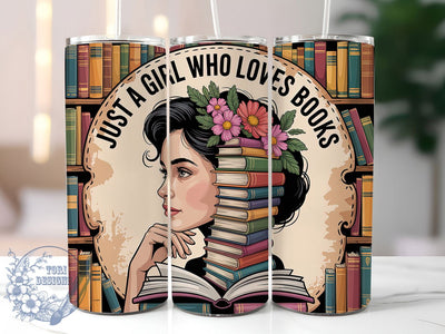 Cozy Book Lover Reading Tumbler, Girl Who Loves Books, Reading Theme, Literary Design, Cozy Vibes, 20Oz Tumbler, Sublimation Wrap Sublimation ToriDesigns 