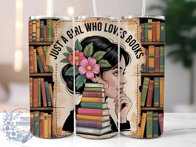 Cozy Book Lover Reading Tumbler, Girl Who Loves Books, Reading Theme, Literary Design, Cozy Vibes, 20Oz Tumbler, Sublimation Wrap Sublimation ToriDesigns 