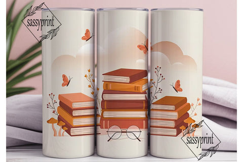 Cozy Book Nook 20oz Tumbler Wrap Sublimation sassyprint 