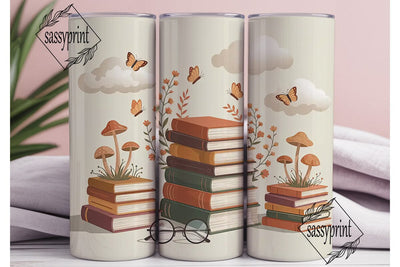 Cozy Book Nook 20oz Tumbler Wrap Sublimation sassyprint 