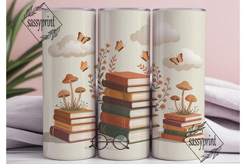 Cozy Book Nook 20oz Tumbler Wrap Sublimation sassyprint 