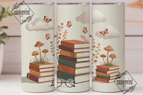 Cozy Book Nook 20oz Tumbler Wrap Sublimation sassyprint 
