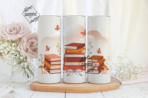 Cozy Book Nook 20oz Tumbler Wrap Sublimation sassyprint 