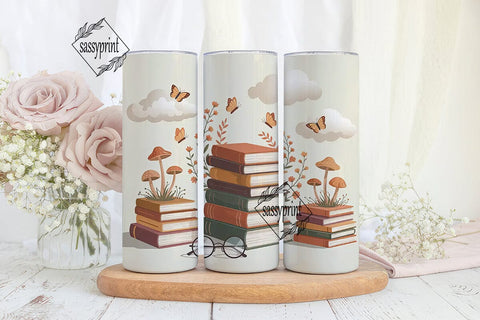 Cozy Book Nook 20oz Tumbler Wrap Sublimation sassyprint 