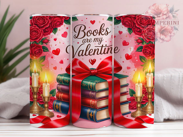 Cozy Bookish Valentine Tumbler, Cozy Reading Pattern, Romantic Book Heart Design, 20Oz Sublimation Wrap, Cute Reader Art, Literary Love Texture, Tumbler Sublimation Sublimation Li Zamperini 