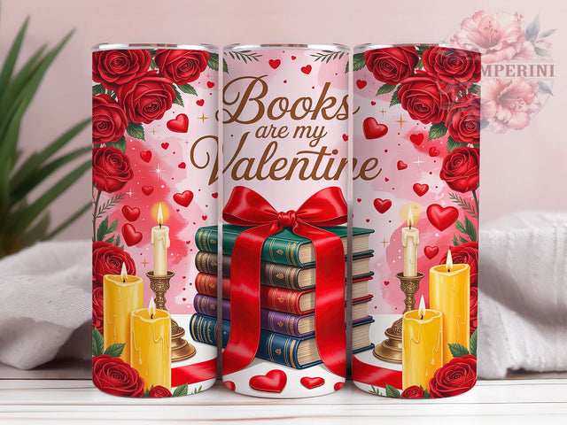 Cozy Bookish Valentine Tumbler, Cozy Reading Pattern, Romantic Book Heart Design, 20Oz Sublimation Wrap, Cute Reader Art, Literary Love Texture, Tumbler Sublimation Sublimation Li Zamperini 