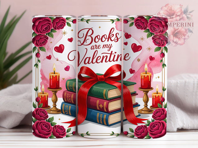 Cozy Bookish Valentine Tumbler, Cozy Reading Pattern, Romantic Book Heart Design, 20Oz Sublimation Wrap, Cute Reader Art, Literary Love Texture, Tumbler Sublimation Sublimation Li Zamperini 