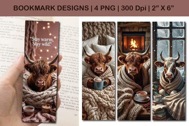 Cozy bookmark design, winter bookmark design, hygge bookmark design Sublimation Paper Switch 