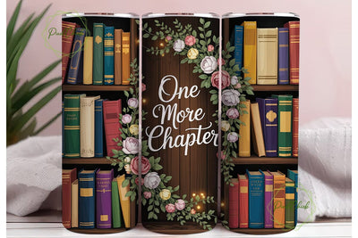 Cozy Bookshelf 20oz Tumbler Wrap Sublimation PixelChick 