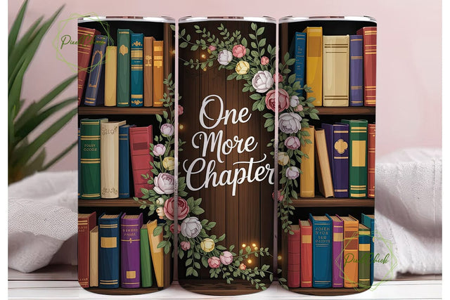 Cozy Bookshelf 20oz Tumbler Wrap Sublimation PixelChick 