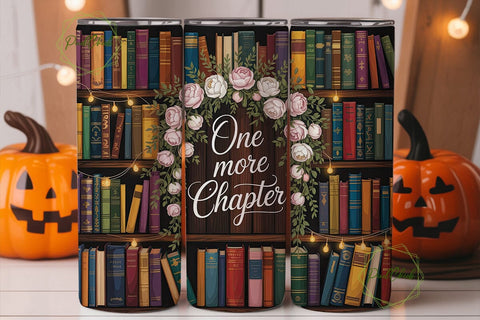 Cozy Bookshelf 20oz Tumbler Wrap Sublimation PixelChick 