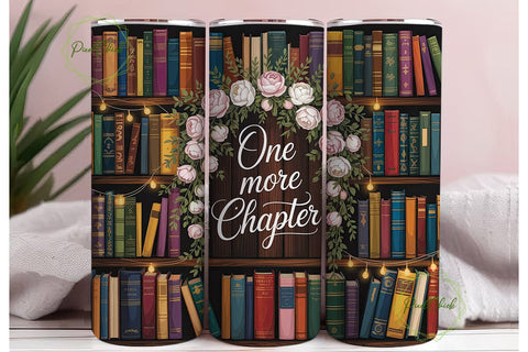 Cozy Bookshelf 20oz Tumbler Wrap Sublimation PixelChick 