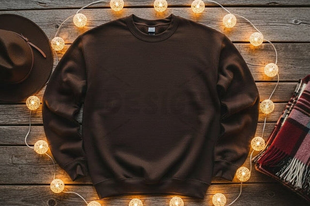 Cozy brown sweatshirt mockup Mock Up Photo Designangry 