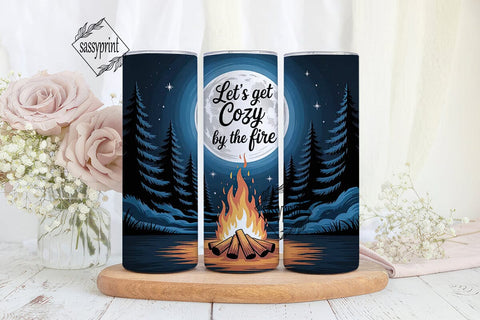 Cozy by the Fire 20oz Tumbler Wrap Sublimation sassyprint 