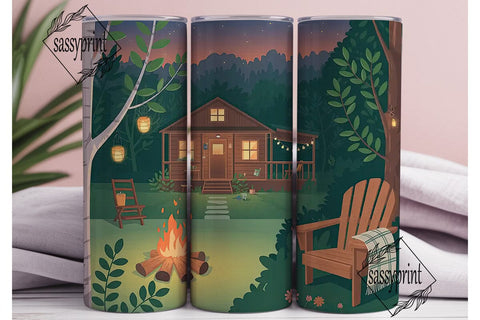 Cozy Cabin 20oz Tumbler Design Sublimation sassyprint 