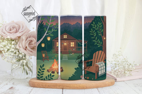 Cozy Cabin 20oz Tumbler Design Sublimation sassyprint 