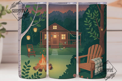 Cozy Cabin 20oz Tumbler Design Sublimation sassyprint 