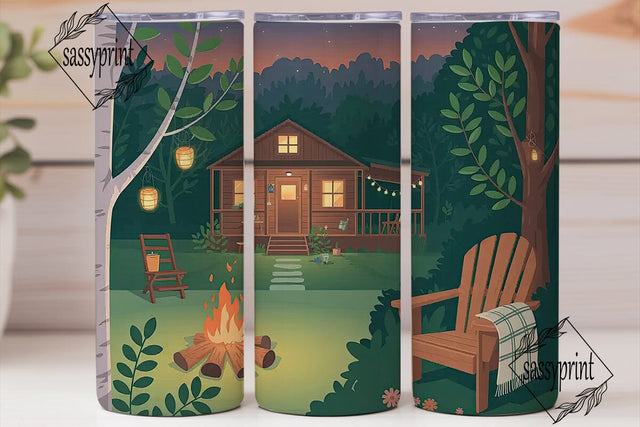 Cozy Cabin 20oz Tumbler Design Sublimation sassyprint 