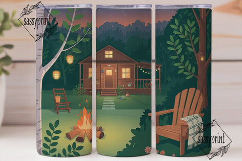 Cozy Cabin 20oz Tumbler Design Sublimation sassyprint 