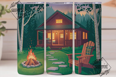 Cozy Cabin 20oz Tumbler Design Sublimation sassyprint 