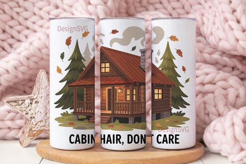 Cozy Cabin Hair 20oz Tumbler Wrap Sublimation DesignSVG 