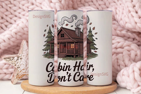 Cozy Cabin Hair 20oz Tumbler Wrap Sublimation DesignSVG 