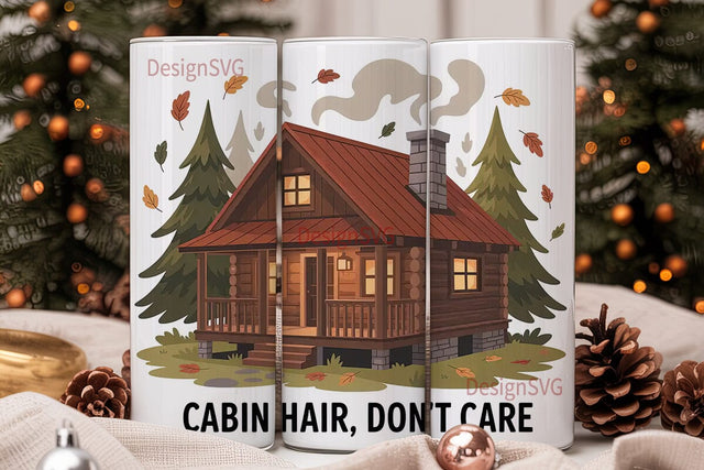 Cozy Cabin Hair 20oz Tumbler Wrap Sublimation DesignSVG 